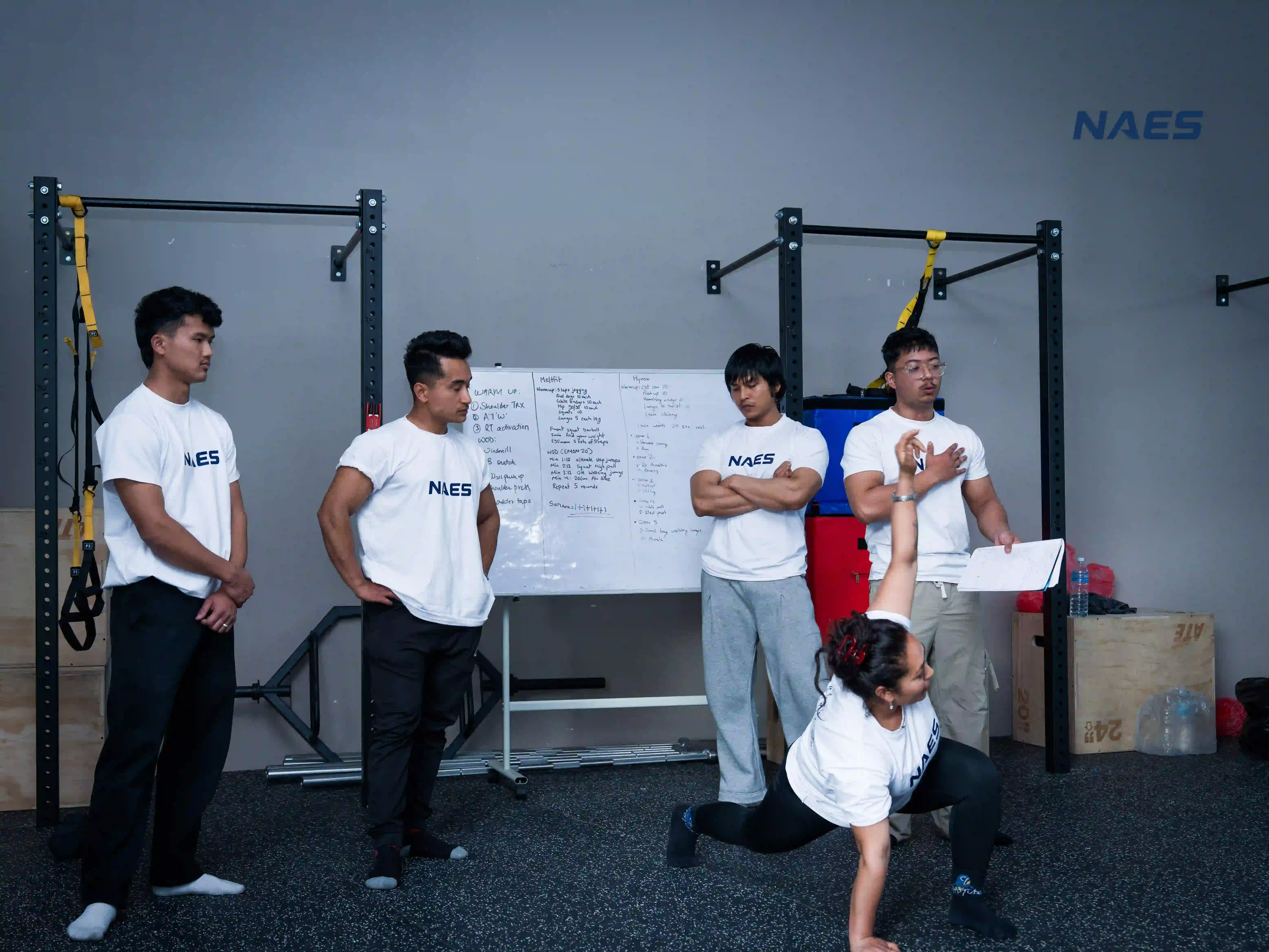 Fitness coaching session at NAES Academy in Kathmandu