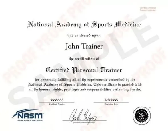NASM partnership certificate for NAES Academy Nepal
